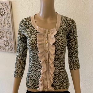 Cheetah Print Button Down Cardigan